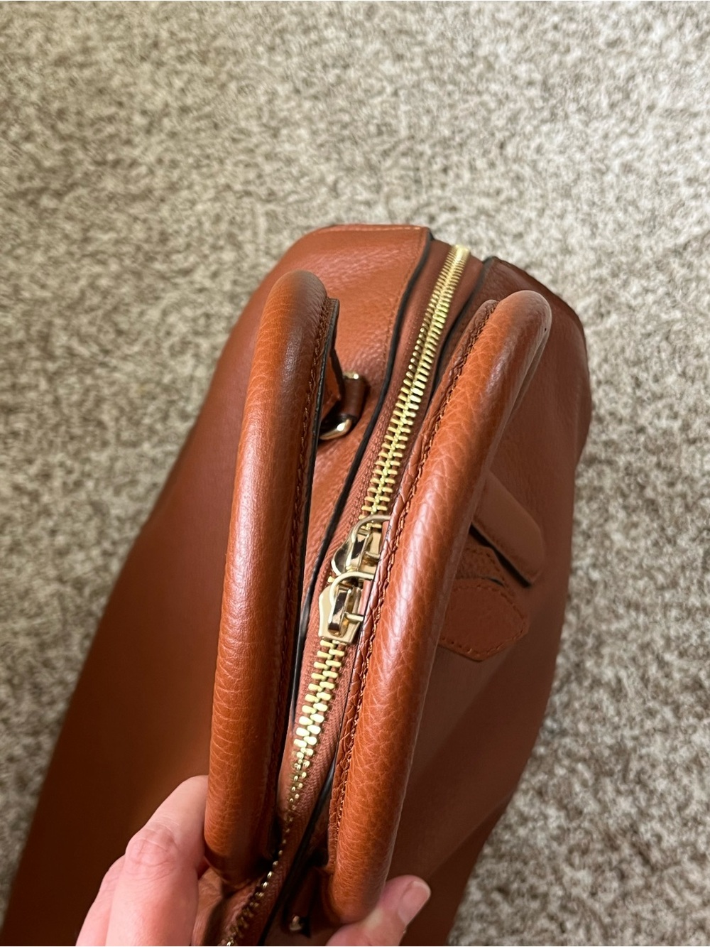 Roberto Cavalli Chestnut Brown Leather Satchel with Gold Hardware - Picture 9 of 9